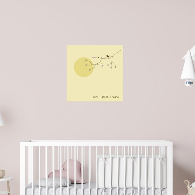 Nesting Birds Family Baby Nursery Art Impressão (Berçário 2)