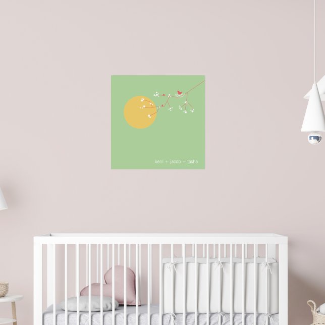 Nesting Birds Family Baby Nursery Art Impressão (Berçário 2)