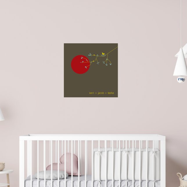 Nesting Birds Family Baby Nursery Art Impressão (Berçário 2)