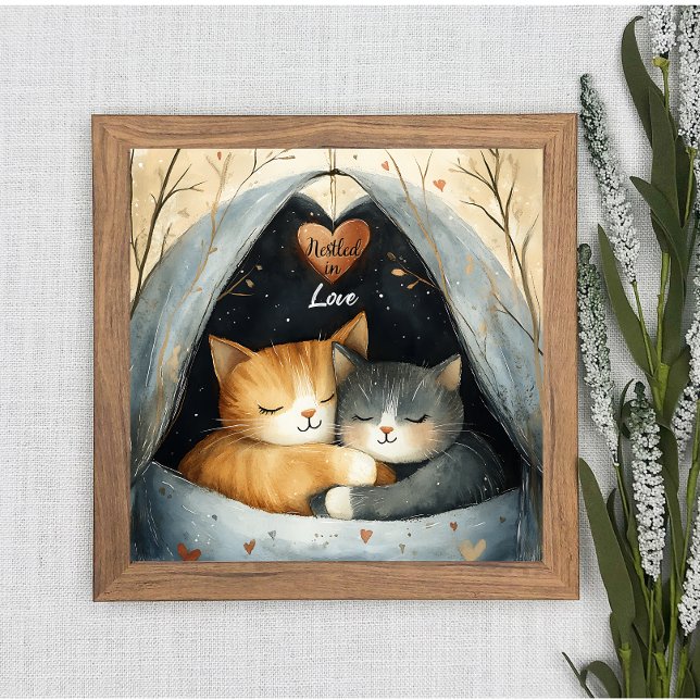 Nestor no Amor Gatinho Cudles Poster Wall Art (Criador carregado)