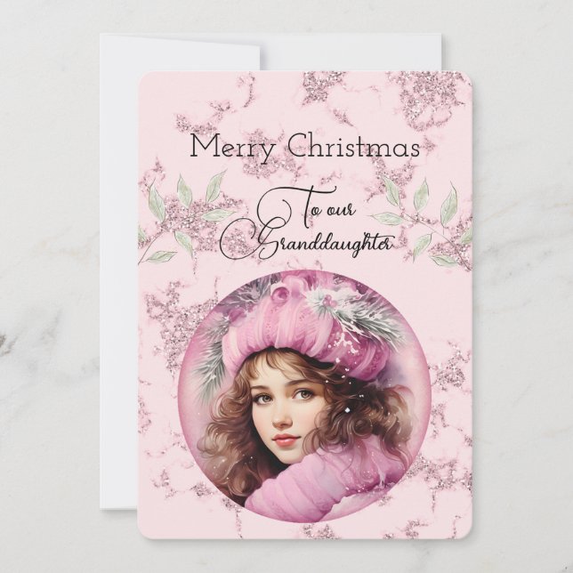 Netos Menina de Cabelos Escuros Feliz Natal (Frente)