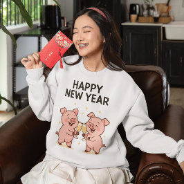 Neujahr Schweinchen Duo Anstoßen