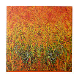 "Neural Firestorm" - Abstrato amarelo laranja