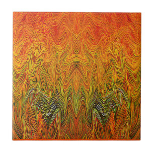 "Neural Firestorm" - Abstrato amarelo laranja