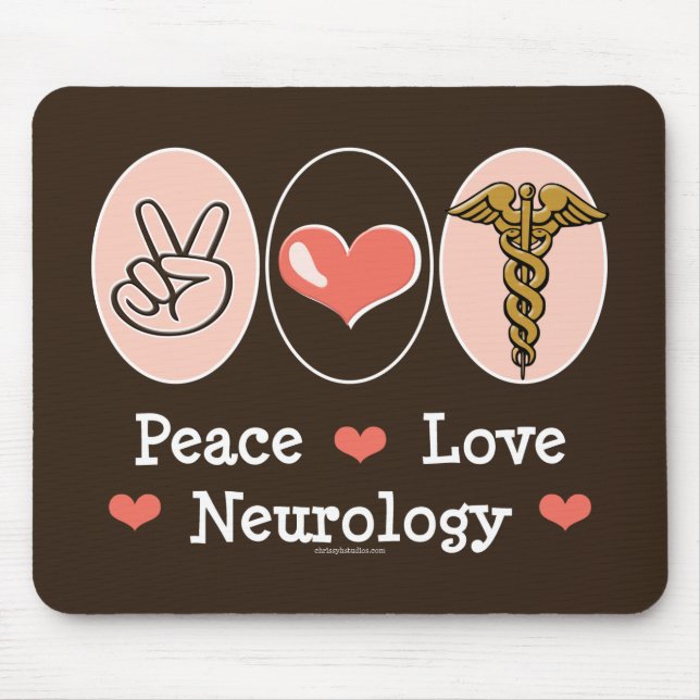Neurologista Mousepad da neurologia do amor da paz (Frente)