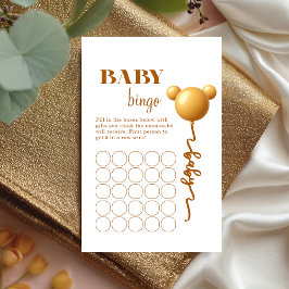 Neutral Gold Teddy Balloon Baby Bingo