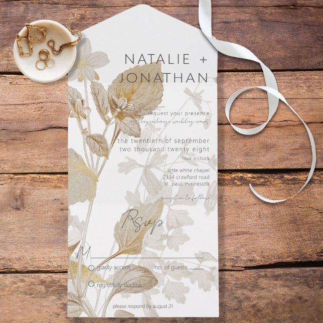 Neutral Tan Wildflower Moderno sem Janto (Criador carregado)