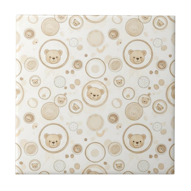 Neutral Teddy Bear Circle Pattern Beige Baby (1) (Frente)