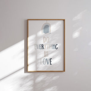 Neutro de aquarela Faça tudo no amor, poster