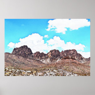 Nevada Spirit Mountives Landscape Art Style Poster