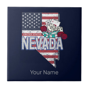 Nevada United States Retro Map Vintage USA Casino
