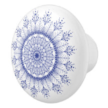 Neve Azul Elegante Floco de Neve Mandala Chave Cer