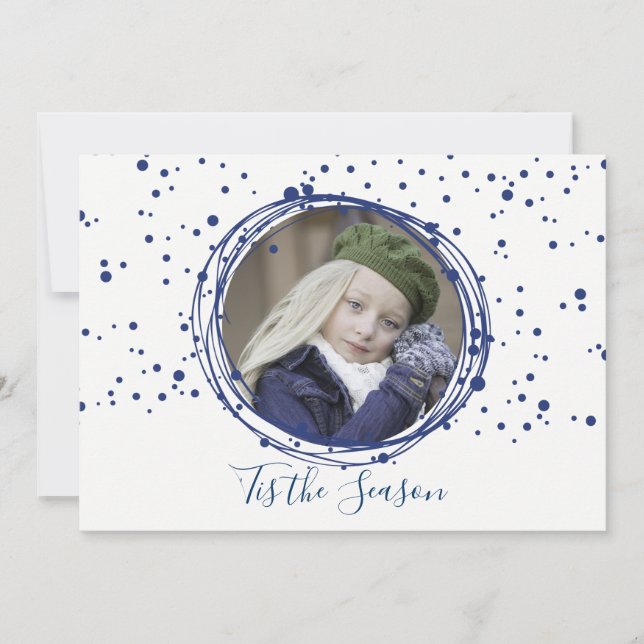 Neve Bolhas de Natal Cartão com fotos (Frente)