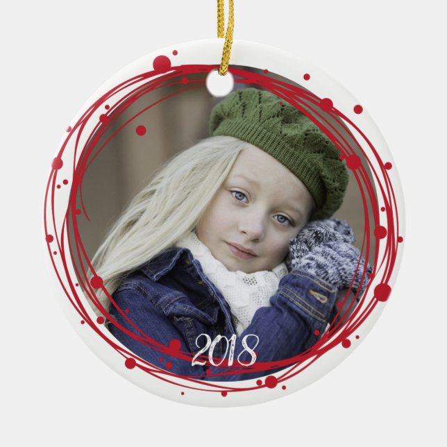 Neve Bolhas de Natal Ornamento de Terra de Natal (Frente)