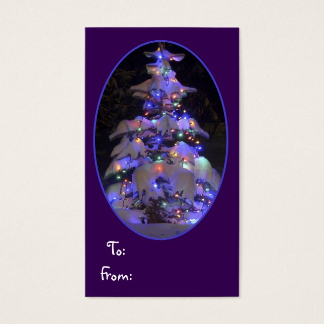 Neve Coberta Brilhante Na Árvore De Natal (Frente)