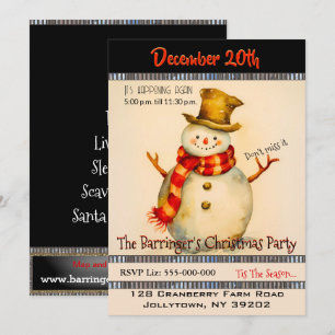 Neve com Convite de festas de Natal do Top Hat