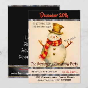 Neve com Convite de festas de Natal do Top Hat