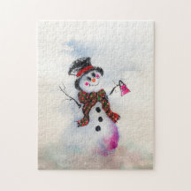 Neve com quebra-cabeça de bolsa