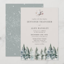 Neve de inverno elegante | Convite de Casamento de