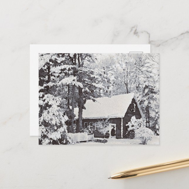 Neve de inverno no cartão postal da Fazenda (Frente/Verso In Situ)