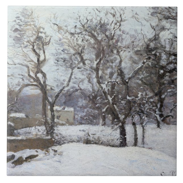 Neve em Louveciennes (1870) por Camille Pissarro (Frente)