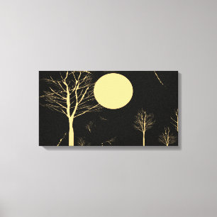 Neve flurry em uma Canvas noturna lua