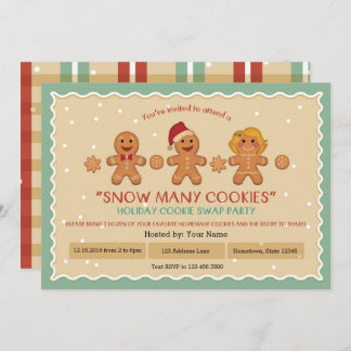 Neve Muitos cookies convite de festas "Cookie Swap