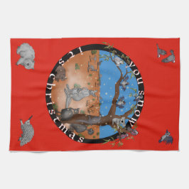 Neve no Natal - Uma toalha de chá Aussie fora