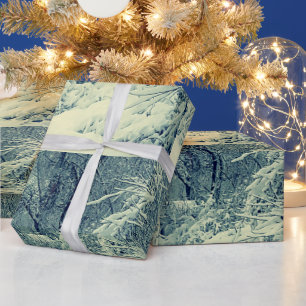 NEVE NO papel de embrulho das ramificações