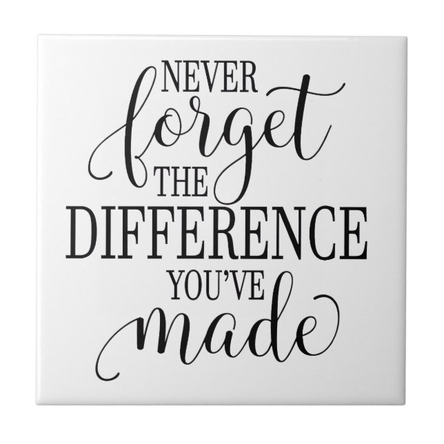 Never Forget the Difference You’ve Made (Frente)