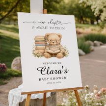 New Chapter Bear Storybook Baby Shower Welcome