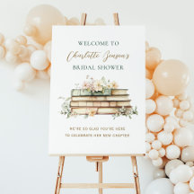 New Chapter Book Wedding Bridal Shower Welcome
