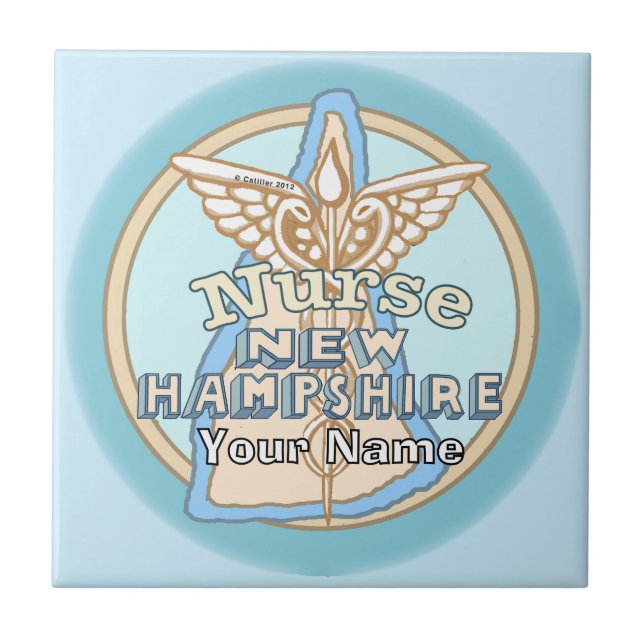 New Hampshire Nurse Caduceus Tile (Frente)