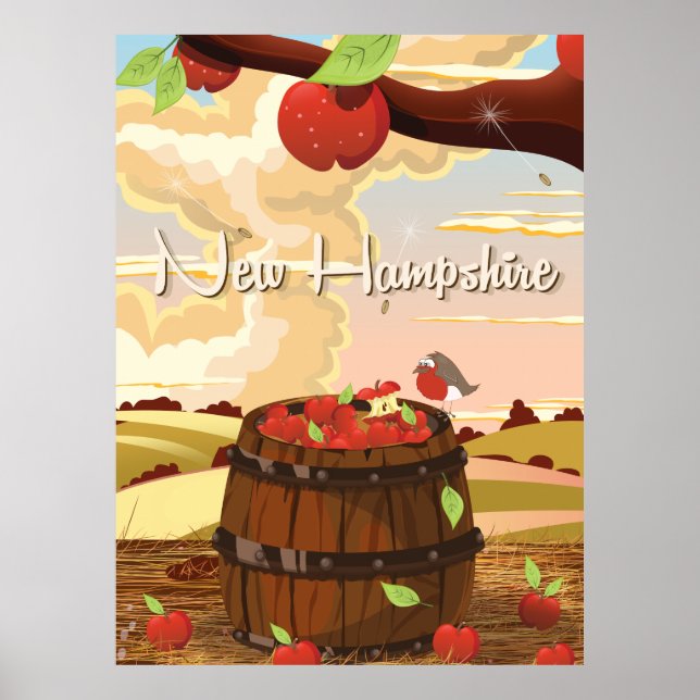 New Hampshire poster de viagens (Frente)