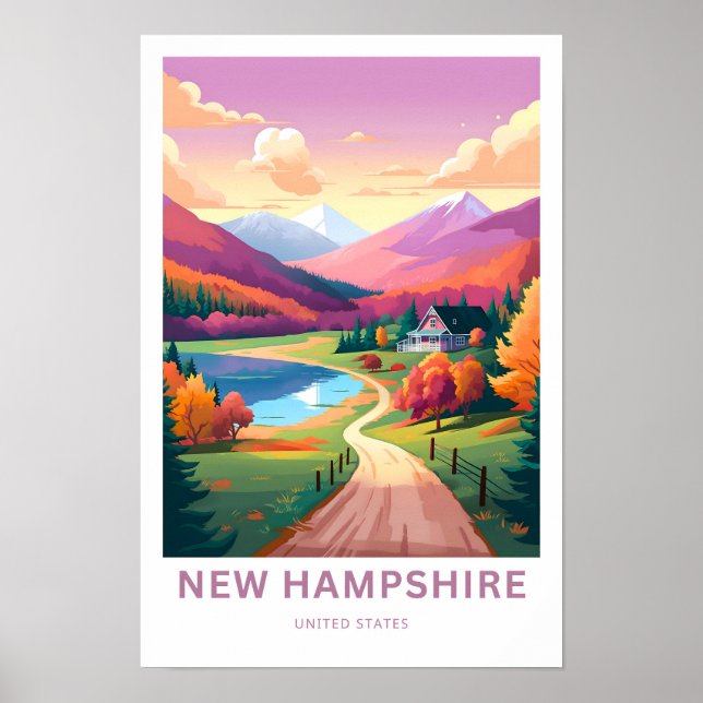New Hampshire United States Poster de viagens (Frente)