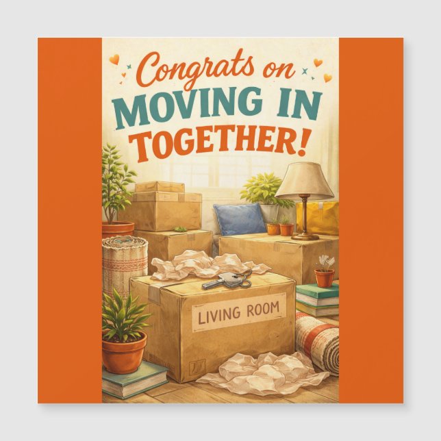 New Home/Moving In Congratulations Magnetic Card (Frente)