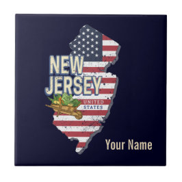 New Jersey EUA Retro Map USA Souvenir