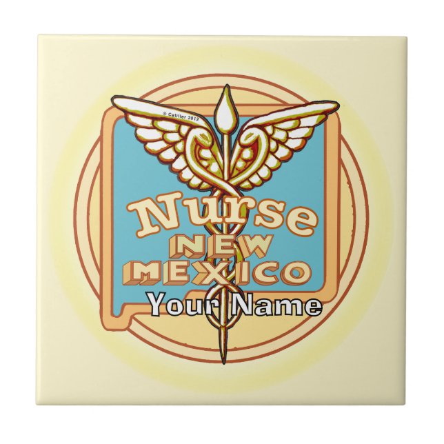 New Mexico Nurse Caduceus Tile (Frente)