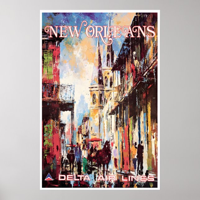 New Orleans Art Delta Travel Poster Jack Laycox (Frente)