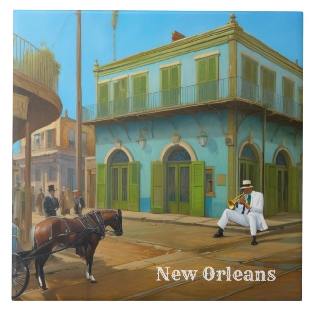 New Orleans French Quarter Blue Green House (Frente)