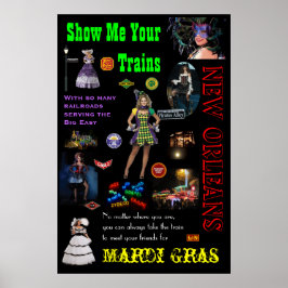 New Orleans Railroad, Poster de viagens Mardi Gras