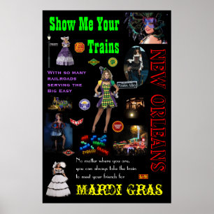 New Orleans Railroad, Poster de viagens Mardi Gras