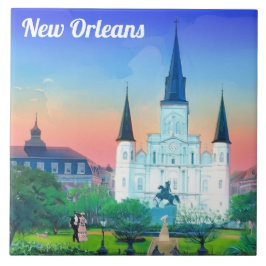 New Orleans St Louis Cathedral at Sunset colorful