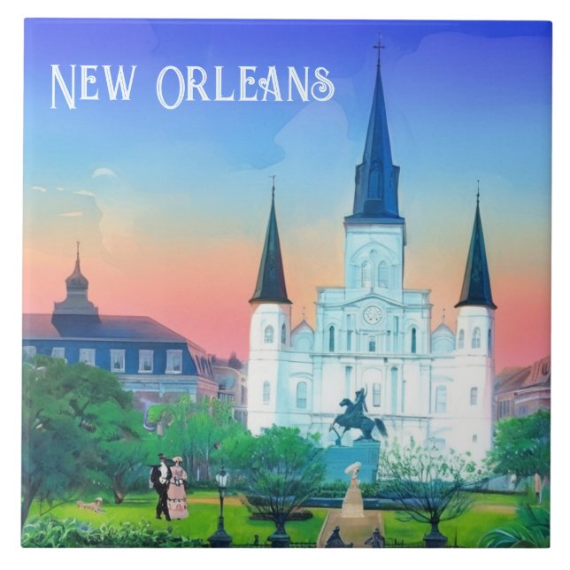 New Orleans St Louis Cathedral at Sunset colorful (Frente)