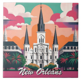New Orleans St Louis Cathedral Vibrant Sky