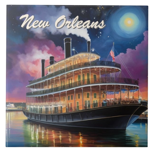 New Orleans Steamboat Riverboat Boat Night Cruise (Frente)