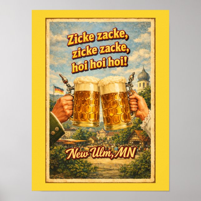  New Ulm MN German Beer Oktoberfest Poster (Frente)