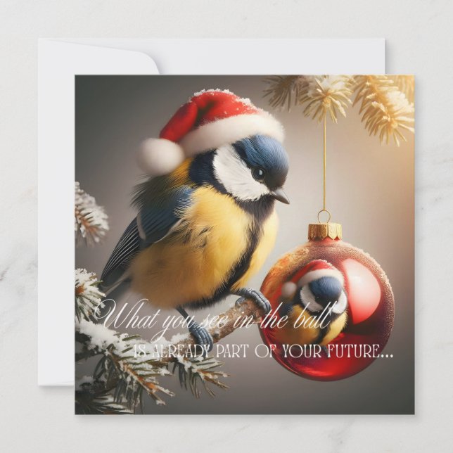 New Year's card with a bird (Frente)