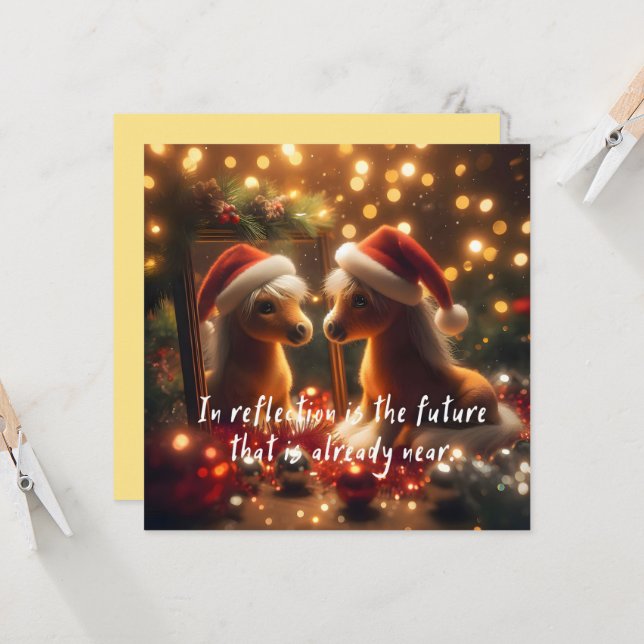 New Year's card with a cute horse (Frente/Verso In Situ)