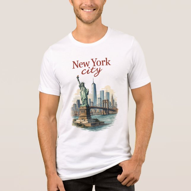 New York City – Iconic Statue & Skyline Shirt (Frente)